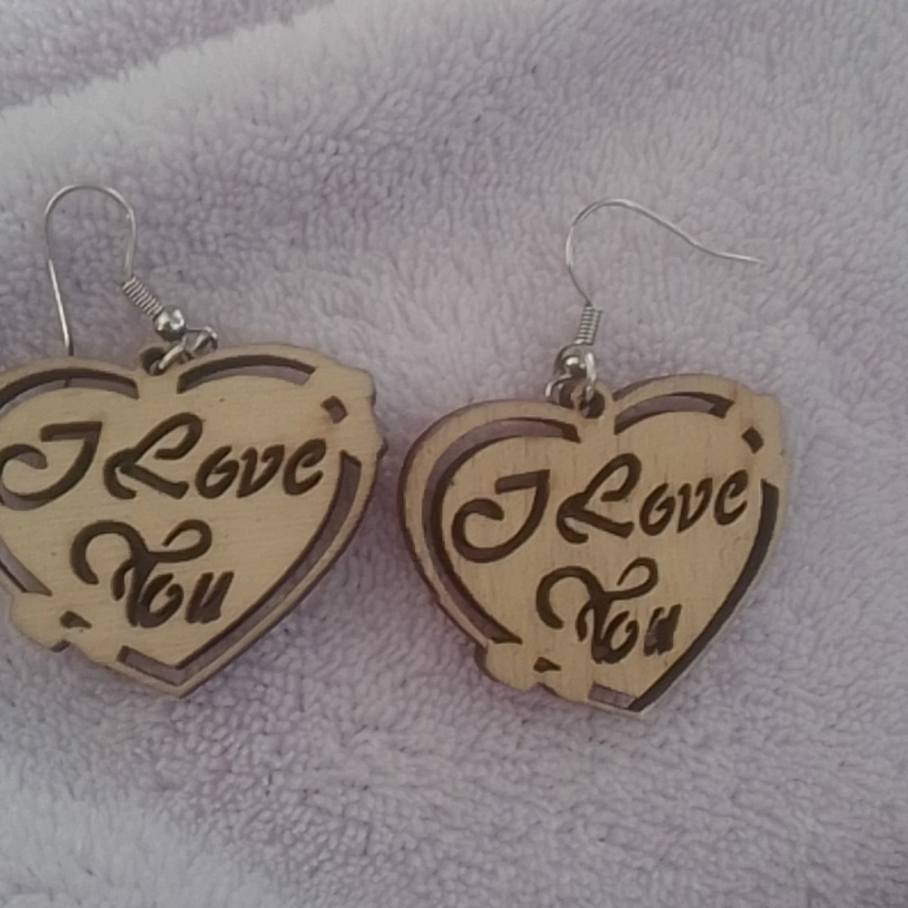 I Love You Earrings - Picture 1 of 1